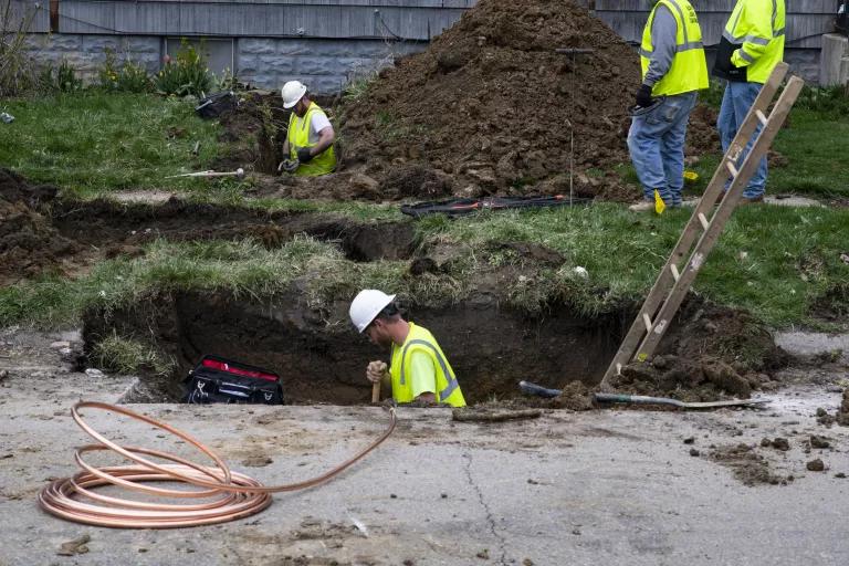 Pipe replacement in Flint, Michigan