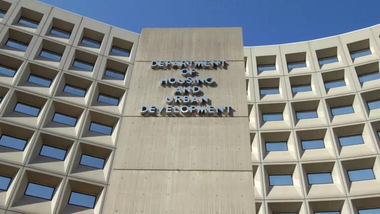 The Robert C. Weaver Federal Building, headquarters of the Department of Housing and Urban Development (HUD), in Washington, DC.