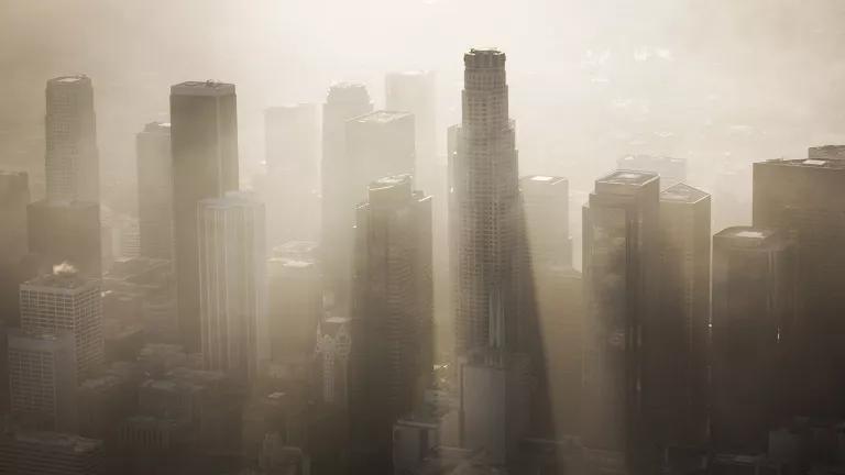 Smog-covered skyline
