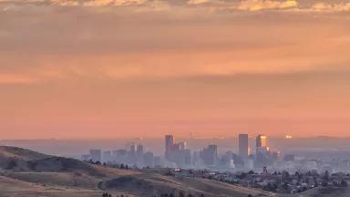 Denver Skyline at Sunset