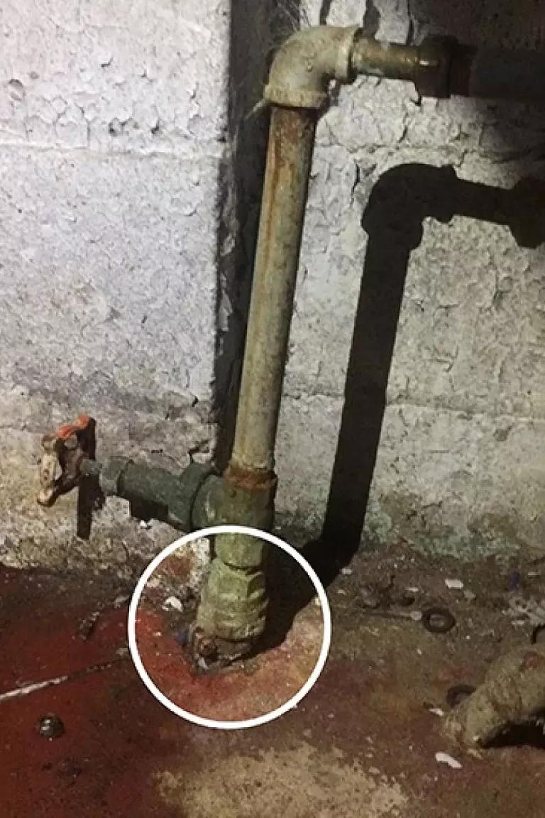 A water service line and meter