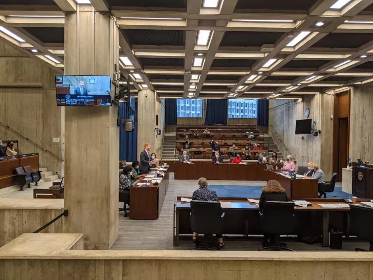 Boston city council voting to unanimously pass BERDO 2.0 