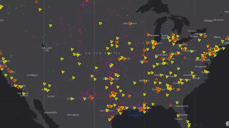 A map of the United States showing locations of fossil fuel pipeline incidents