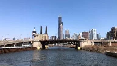 The Chicago River in Chicago, Illinois.